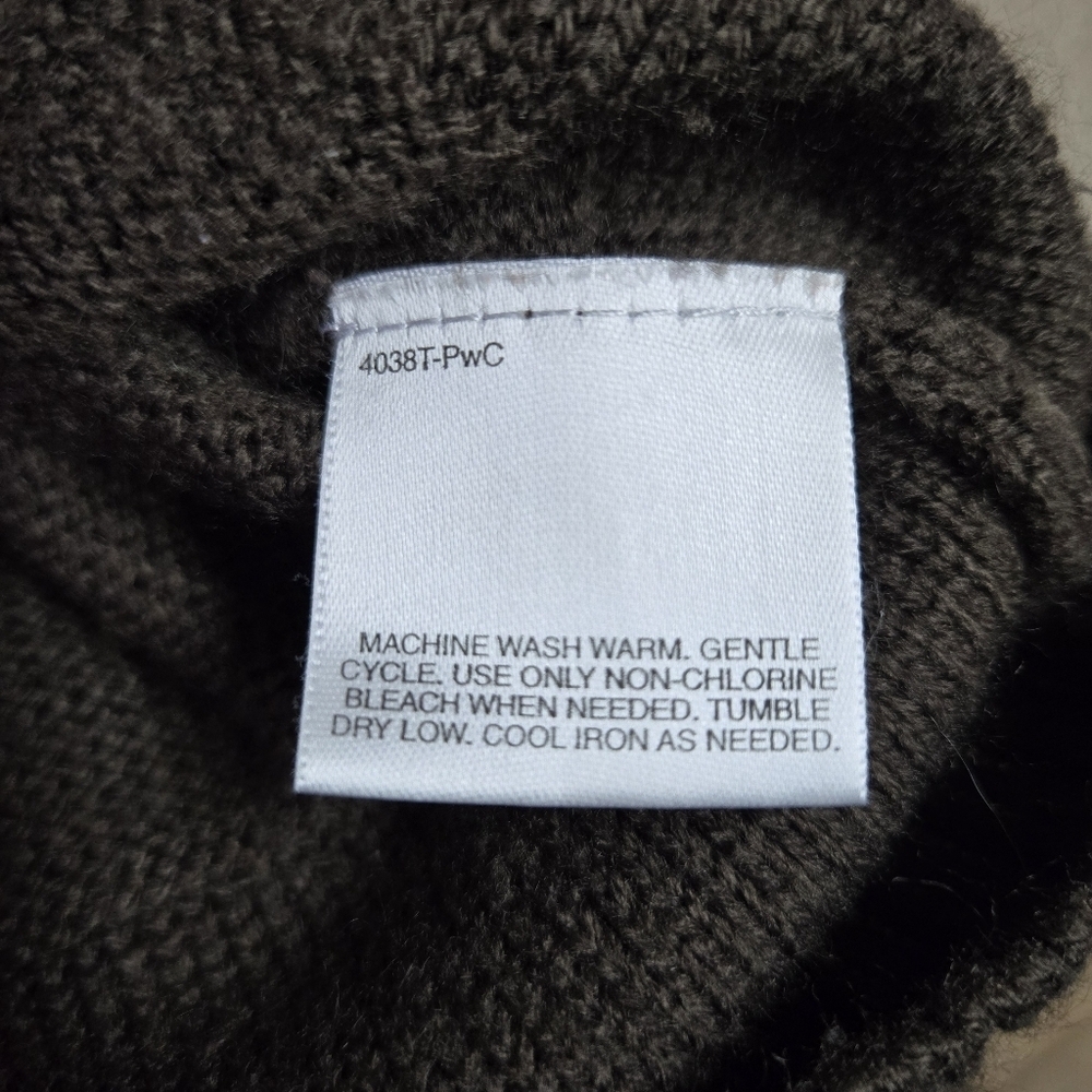 KNIGHTSBRIDGE | Vintage Striped Acrylic Crewneck Sweater in Brown sz M - Picture 5 of 5
